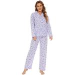 Pijamas morados de piel dos piezas tallas grandes floreados Global talla XXL para mujer 
