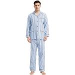 GLOBAL Hombres Pijama de algodón cómodo Franela Ro