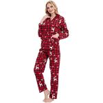 Pijamas rojos de franela dos piezas rebajados tallas grandes Global talla XXL para mujer 