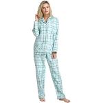 Pijamas verdes de franela dos piezas tallas grandes Global talla XXL para mujer 
