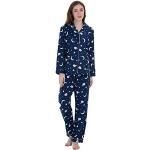 Pijamas azules de franela dos piezas tallas grandes Global talla XXL para mujer 