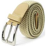 glomy Cinturón elástico trenzado para niños y niñas, mujeres y hombres de 2,50 cm ancho, beige, 90 cm