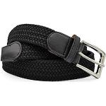 Cinturones elásticos negros trenzados con trenzado talla XL para hombre 