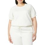 Blusones blancos de felpa manga corta informales talla XL para mujer 