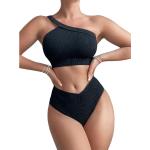 Bikinis completos negros acolchados asimétrico talla XL para mujer 