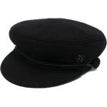 Gorras estampadas negras de algodón marineras con logo Maison Michel para mujer 