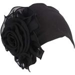 Gorras negras de invierno floreadas talla M para mujer 