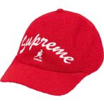 Gorras estampadas rojas con logo Supreme para mujer 