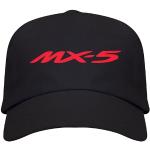 Gorra Negra para Hombre con Logo Rojo Mazda MX-5-5 Paneles, 100% Algodón, 340 g/m², ¡Un Toque Deportivo para Tus Aventuras