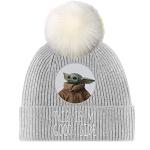 Gorros grises de pelo de invierno Star Wars Yoda con logo con lazo Talla Única para mujer 