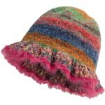 Gorros fucsia de lana de invierno de otoño de punto con crochet Talla Única para mujer 