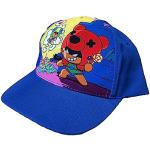 Gorro Brawl Stars. Sombrero con visera para niño. Talla única. Poliéster. Gorra de béisbol. (Azul-52 cm)