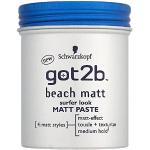 got2b Pasta de peinado de playa para aspecto surfista mate, cera para el pelo para hombres, para gatear, texturizar o domar sin pegar, sujeción media, (100 ml), 1 unidad