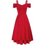 Vestidos rojos de cóctel con tirantes finos sin hombros formales talla XL para mujer 