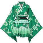 Disfraces verdes de mezcla de algodón de cosplay para fiesta tallas grandes góticos floreados talla XXL 