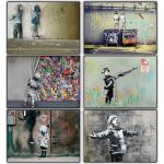Cuadros abstractos de plástico Banksy con motivo de graffiti 