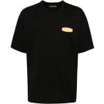 Camisetas estampada negras de algodón manga corta con cuello redondo con logo Les benjamins para hombre 