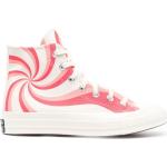 Zapatillas estampadas rosas de goma con cordones con logo Converse para mujer 
