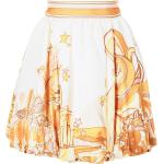 graphic-print ruched silk mini skirt