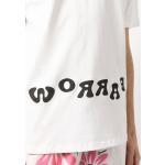 Camisetas blancas de algodón de manga corta rebajadas manga corta con cuello redondo con logo Barrow para mujer 