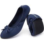 Bailarinas planas azules de invierno formales acolchadas talla 38 para mujer 