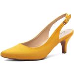 Zapatos amarillos de goma de tacón con tacón de aguja oficinas acolchados talla 36 para mujer 