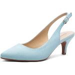 Zapatos azules celeste de goma de tacón con tacón de aguja oficinas acolchados talla 39 para mujer 
