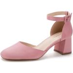 Zapatos rosas de tacón con tacón cuadrado talla 39 para mujer 