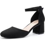 Zapatos negros de tacón con tacón cuadrado formales talla 37 para mujer 