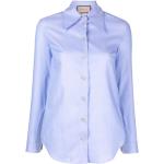 Camisas azules celeste de algodón de manga larga manga larga Gucci talla M para mujer 