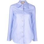 Camisas azules celeste de algodón de manga larga manga larga Gucci talla XS para mujer 