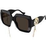 Gafas negras de plástico de sol rebajadas Gucci talla 7XL para mujer 