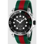Gucci - Reloj De Hombre Dive YA136209 De Nylon Verde Y Rojo