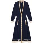 Vestidos azul marino de lana con aberturas con escote V con rayas Gucci talla M para mujer 