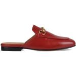 Zapatillas rojas de cuero de piel rebajadas Gucci Princetown talla 34,5 para mujer 