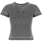 Camisetas negras de algodón de algodón  rebajadas Guess talla XS para mujer 