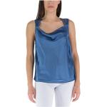 Camisetas azules de sintético con encaje  rebajadas sin mangas de encaje Guess talla L para mujer 