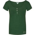 Camisetas verdes de viscosa de manga corta rebajadas manga corta con logo Guess talla S para mujer 
