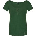 Camisetas verdes de viscosa de manga corta rebajadas manga corta con logo Guess talla XS para mujer 