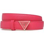 Cinturones rojos de cuero con hebilla  rebajados con logo Guess talla S para mujer 