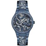 Relojes azules de acero inoxidable de pulsera Cuarzo analógicos Guess para mujer 