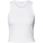 Tops bordados blancos de viscosa rebajados sin mangas con cuello redondo con logo Guess talla S para mujer 