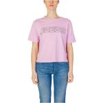 Camisetas rosas de algodón de algodón  de verano informales Guess talla L para mujer 