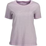 Camisetas rosas de algodón de manga corta rebajadas manga corta informales con logo Guess con bordado talla M para mujer 