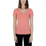 Camisetas rosas de algodón de algodón  de verano informales Guess talla XL para mujer 