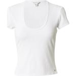 Camisetas blancas de viscosa de manga corta rebajadas manga corta con cuello redondo lavable a máquina Guess talla S para mujer 