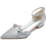 Zapatos plateado de goma de novia Novia formales de encaje talla 39 para mujer 
