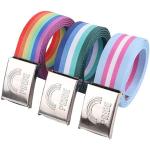 H & M Gay Pride - Paquete de 3 cinturones con hebilla de metal, diseño de arco iris y hebilla de orgullo, Colorido, Taille unique