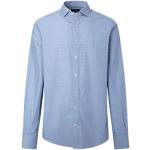 Camisetas azules de tela asargada con botones manga larga informales Hackett Twill talla XL para hombre 