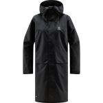 Abrigos negros de poliester con capucha  rebajados Haglöfs talla XS de materiales sostenibles para mujer 